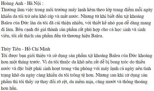 Xịt khoáng của Đức Review