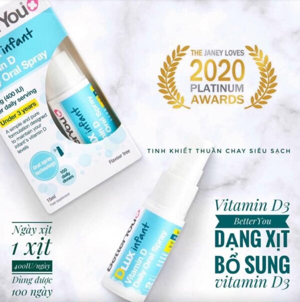 Vitamin D Dạng Xịt Better You 15ml Cho Bé 0-3...