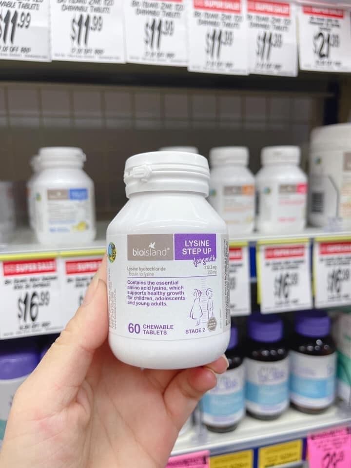 Viên Bio Island Lysine cho trẻ từ 6 tuổi trở lên 