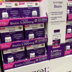 Viên ngậm Biotin Natrol 5000mcg hương dâu 25...