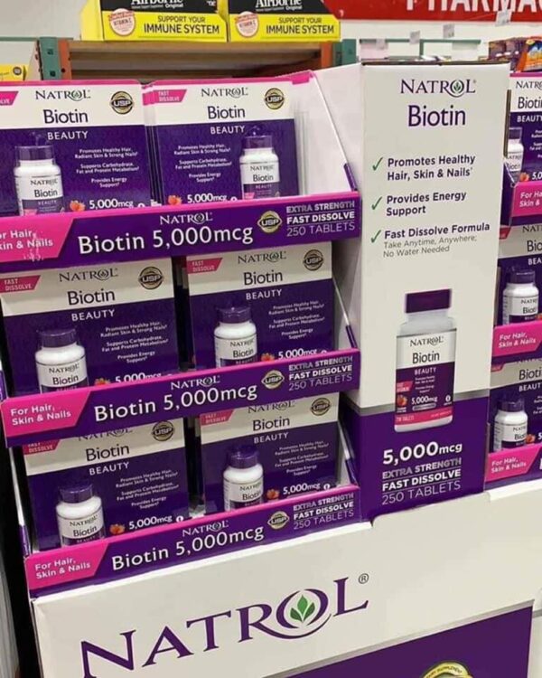 Viên ngậm Biotin Natrol 5000mcg hương dâu 25...