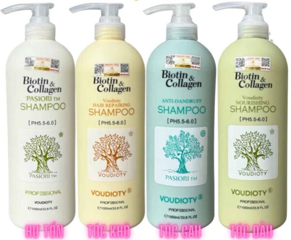 Bộ Dầu gội Biotin & Collagen Pasiori Vo...