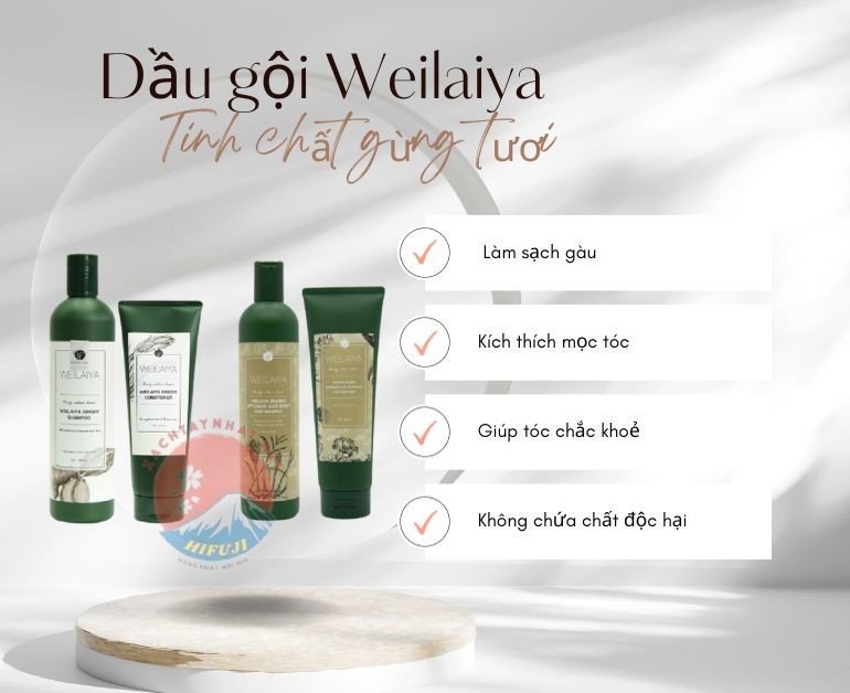 Bộ dầu gội xã gừng Weilaiya