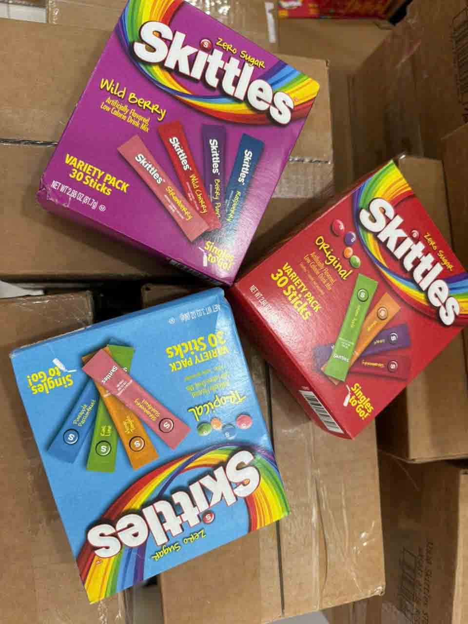 Bột pha nước trái cây không đường Zero Sugar Skittles
