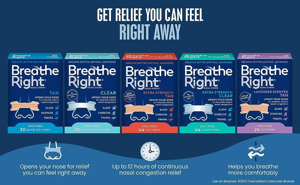 Breathe Right - Miếng Dán Chống Ngáy, Thông Mũi mẫu mới