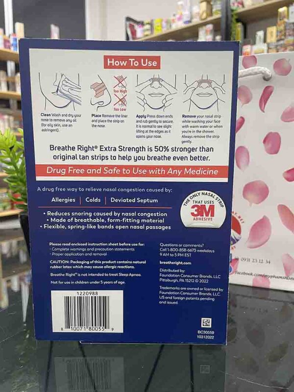 Breathe Right – Miếng Dán Hỗ Trợ Ngá...