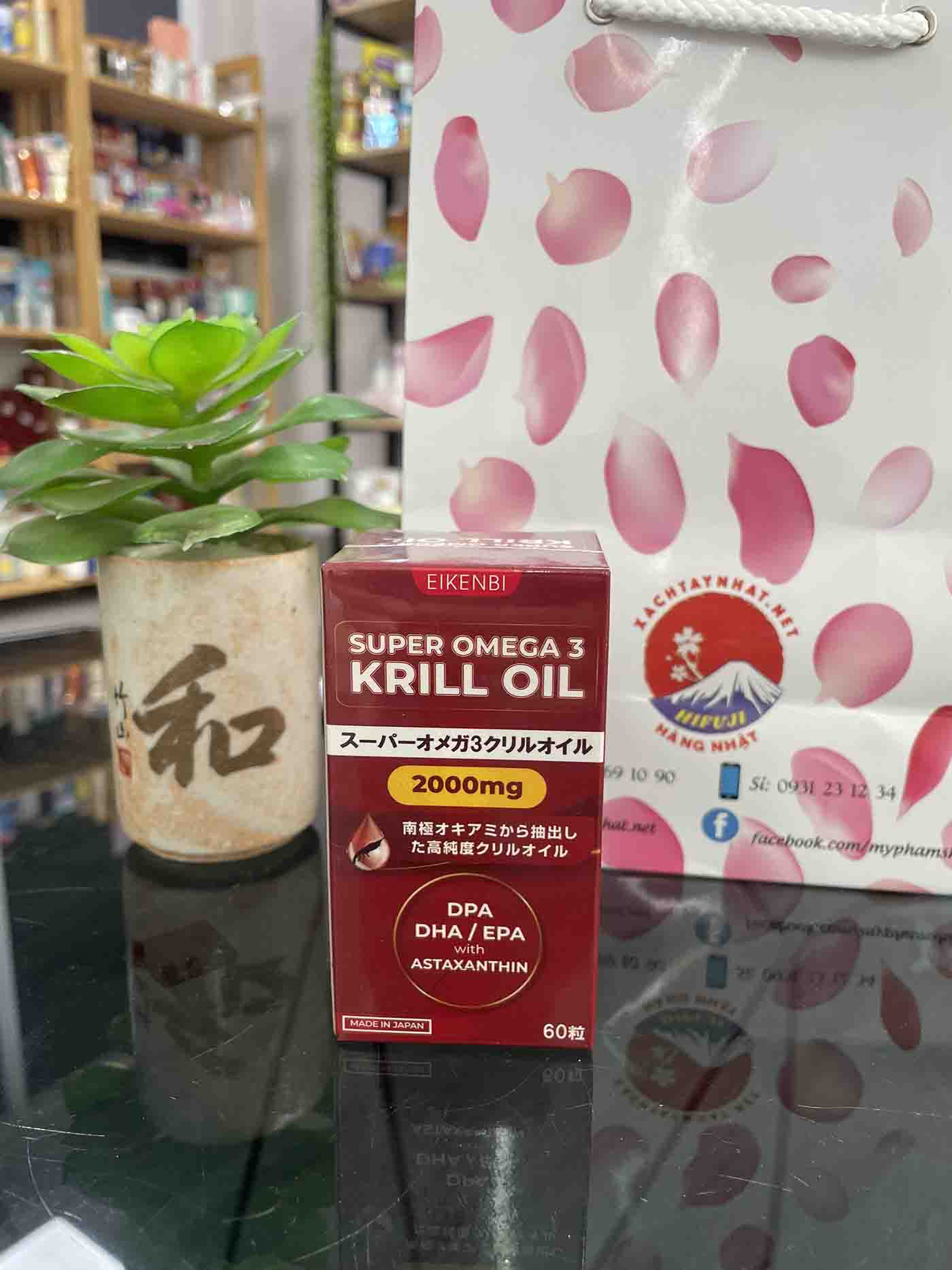 Dầu Nhuyễn Thể Supper Omega 3 Krill Oil Eikenbi Nhật Bản 60 viên