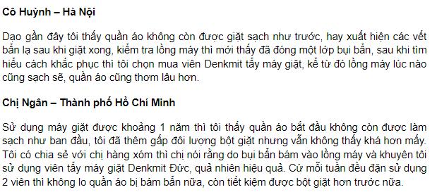 REVIEW viên tẩy máy giặt Denkmit