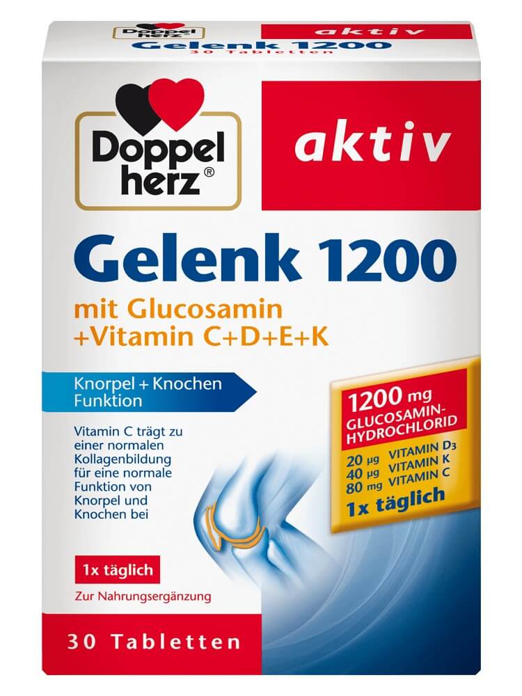 Doppelherz System Gelenk 1200 Glucosamin + Chondroitin + Hyaluronsäure + Enzyme