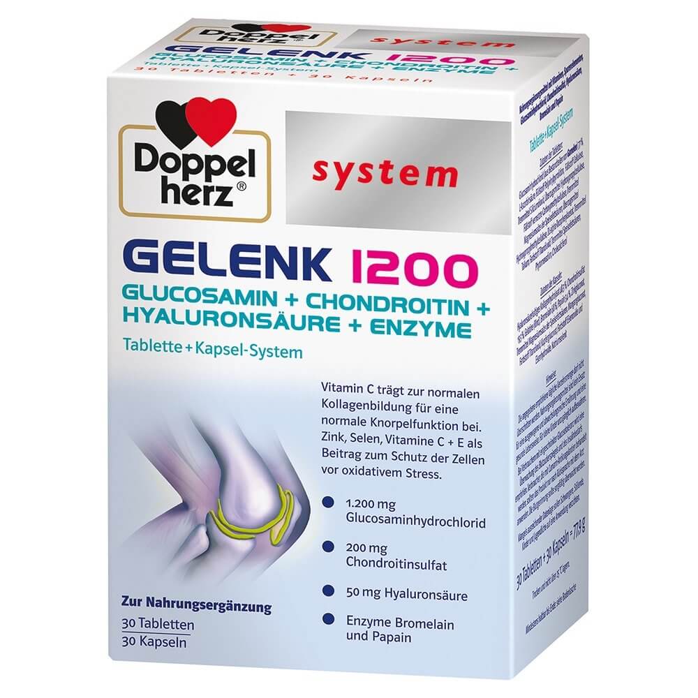 Doppelherz System Gelenk 1200 Glucosamin + Chondroitin + Hyaluronsäure + Enzyme