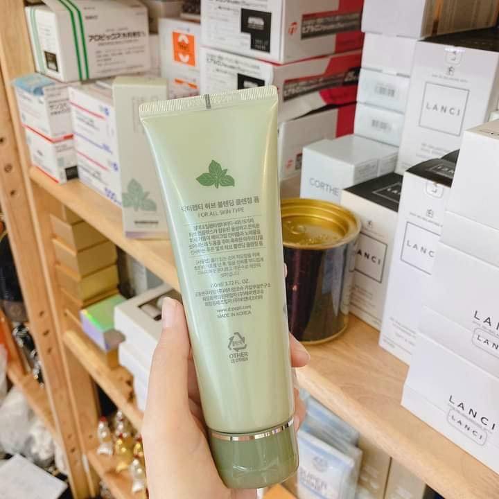 Thành phần sữa rửa mặt Dr.Pepti bạc hà trà xanh