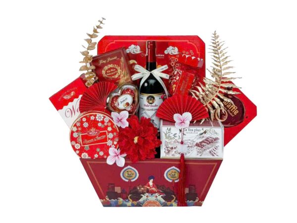 Giỏ quà tết bánh kẹo rượu cao cấp QTB...