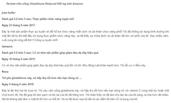 REVIEW viên uống Glutathione 500mg