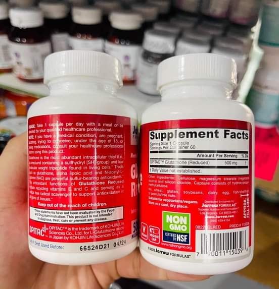 Viên uống trắng da Jarrow Glutathione Reduced 500mg có tốt không?