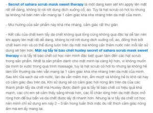 Mặt nạ tẩy tế bào chết Huxley Scrub Mask REVIEW