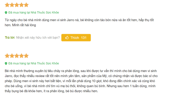 Men vi sinh Jarro Dophilus của Mỹ