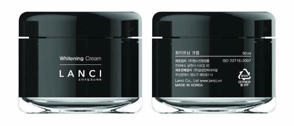 Thành phần của kem dưỡng trắng da ngày và đêm Lanci Whitening Cream