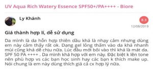 Kem chống nắng Biore UV Aqua Rich REVIEW Sheis