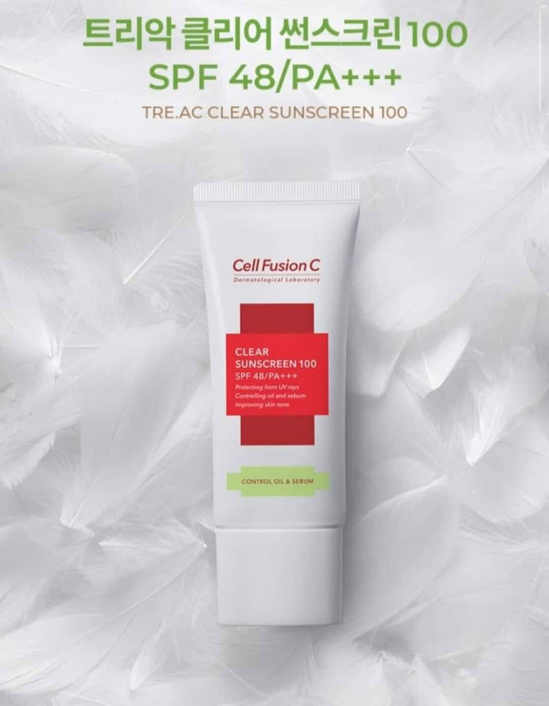 Kem chống nắng Cell Fusion C màu xanh Clear Sunscreen 