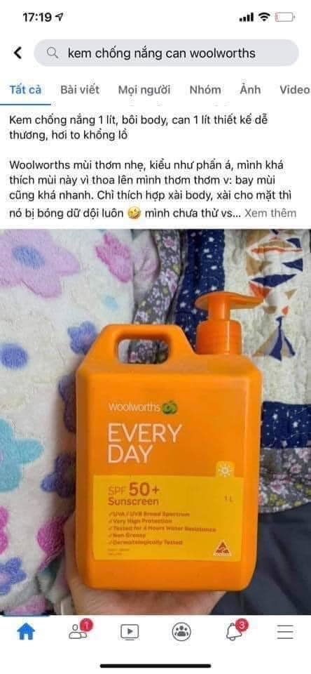 Kem chống nắng Woolworths review