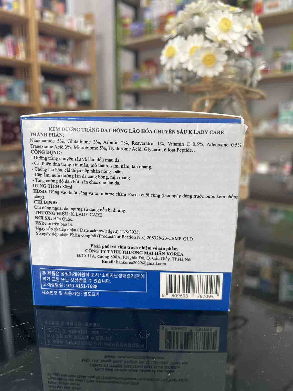 Kem dưỡng K Lady Care Whitening Cream trắng da 80ml