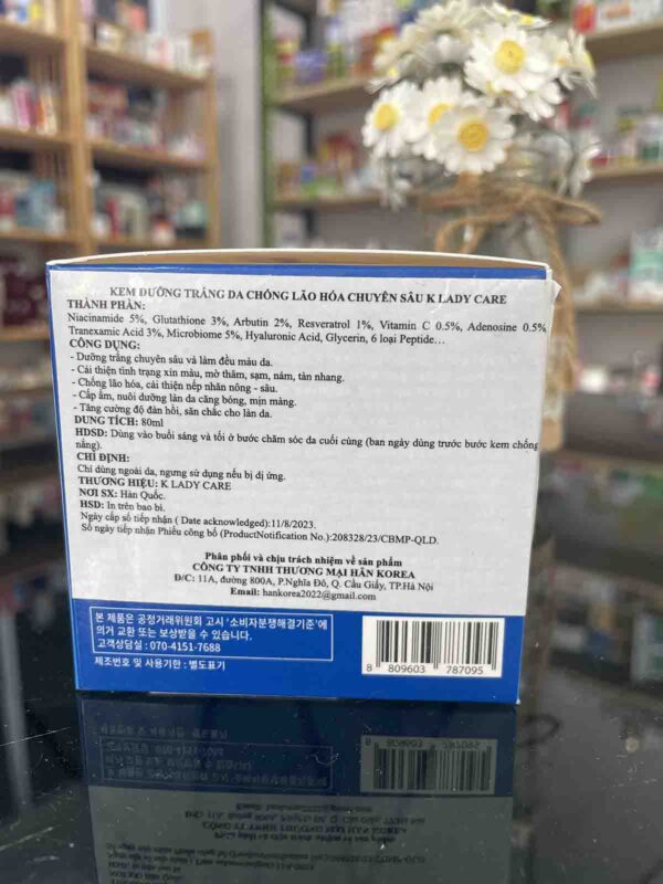 Kem dưỡng K Lady Care Whitening Cream trắng d...