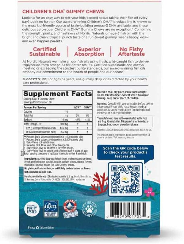Kẹo dẻo Nordic Naturals Zero Sugar Children&#8...