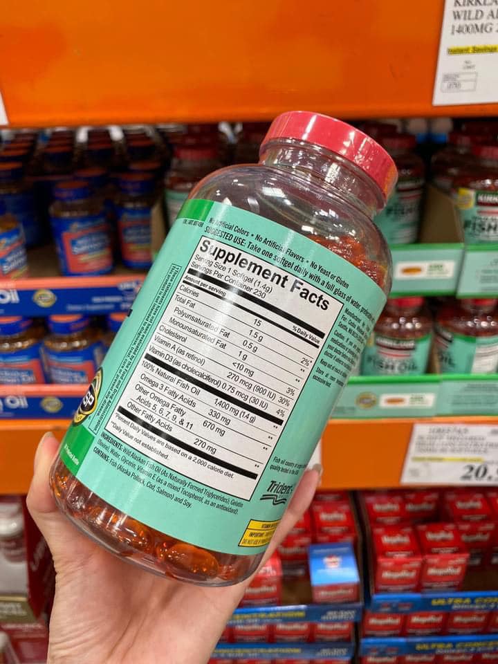 Thành phần của dầu cá Kirkland Wild Alaskan Fish Oil