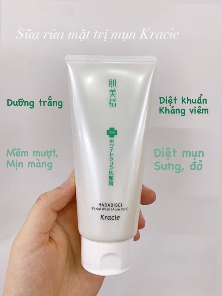 Công dụng của sữa rửa mặt trị mụn Kracie Hadabisei Facial Wash