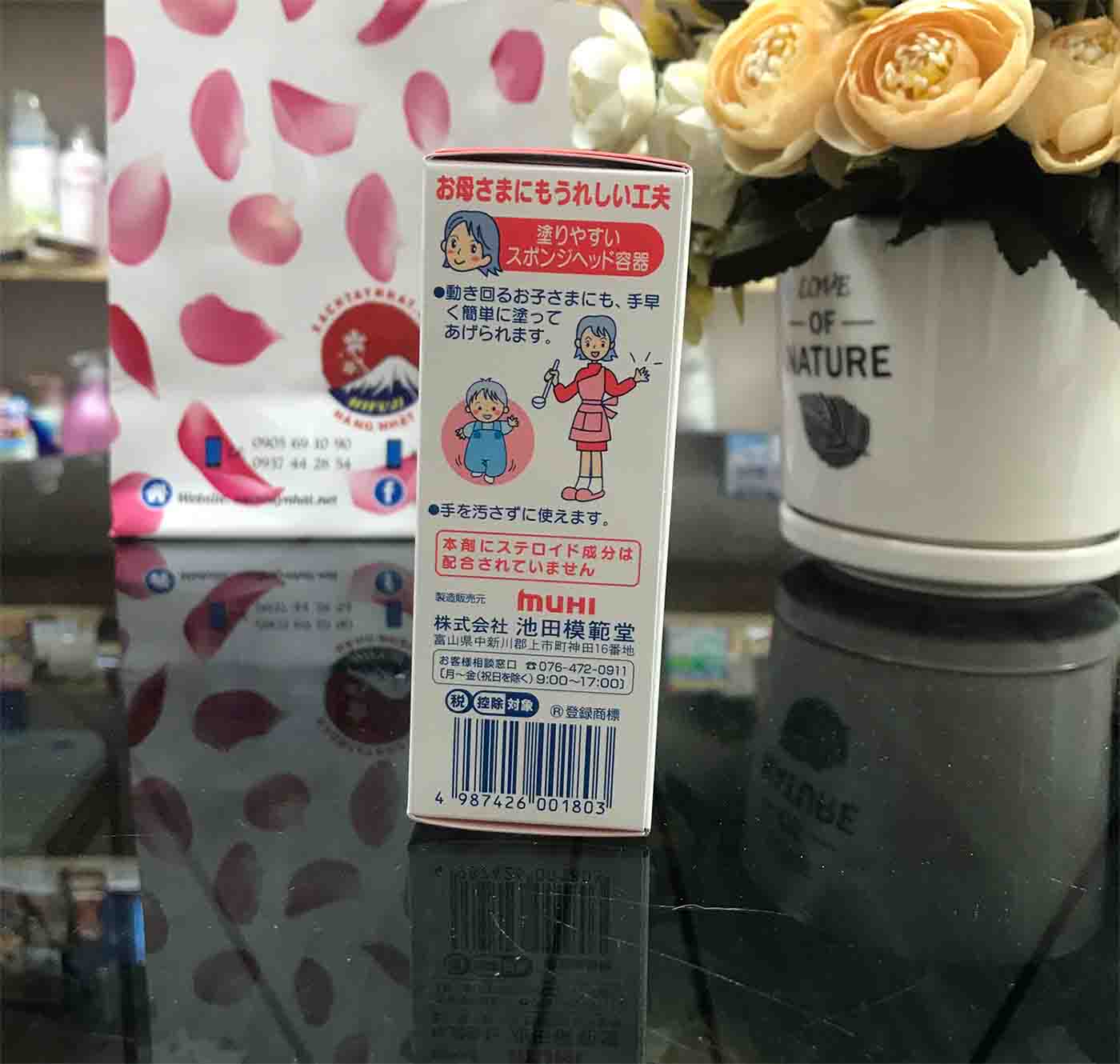 Lăn trị muỗi đốt và côn trùng cắn Muhi 50ml màu hồng