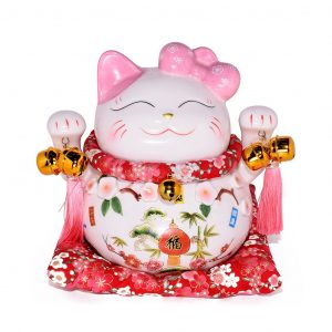 Mèo thần tài giơ hai tay