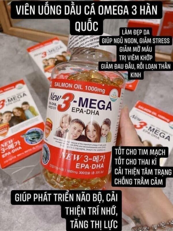 Dầu Cá Omega 3 Hàn Quốc New 3 Mega EPA DHA 1...