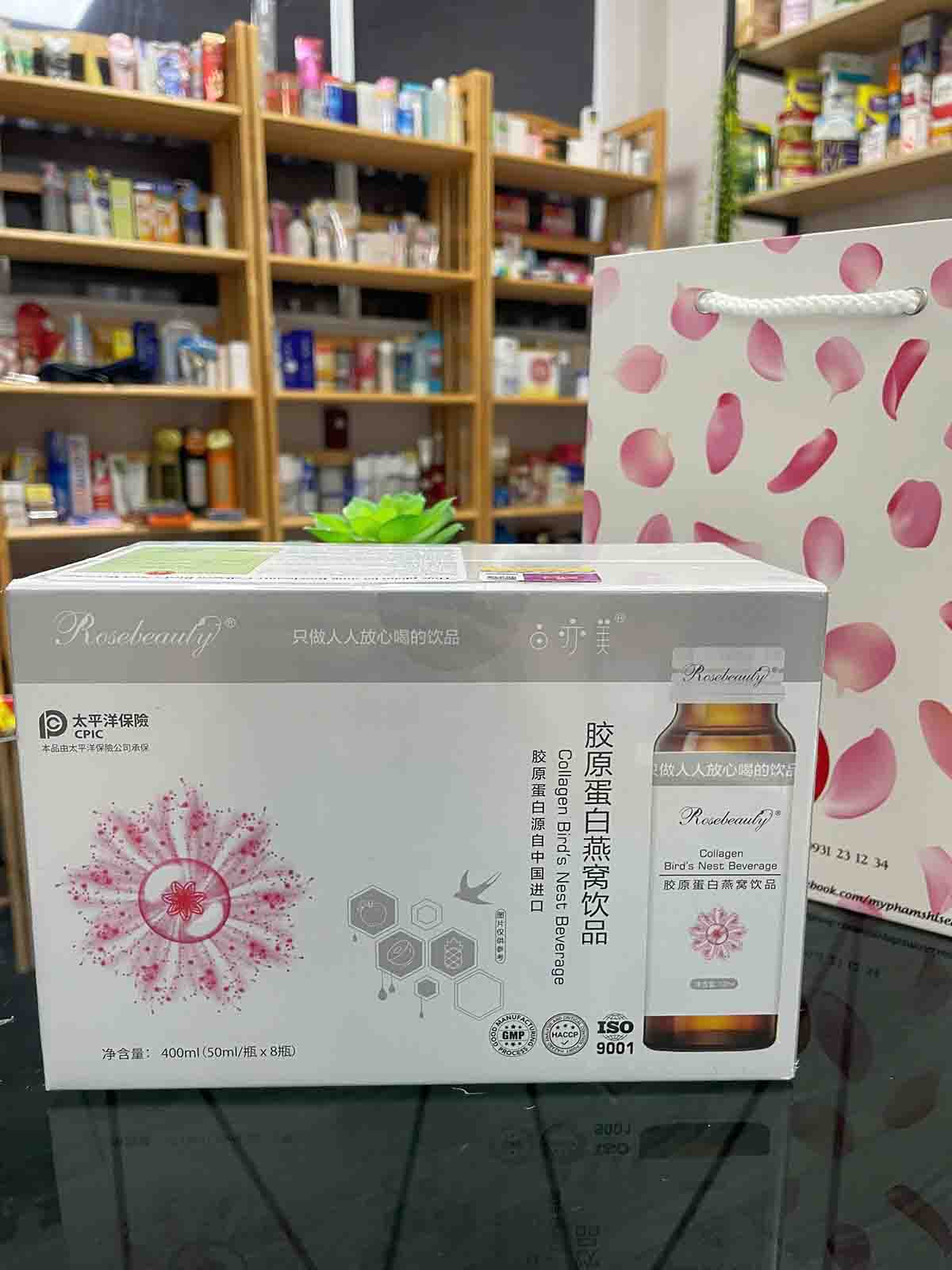 Nước Collagen Rose Beauty tinh chất yến và hoa anh thảo