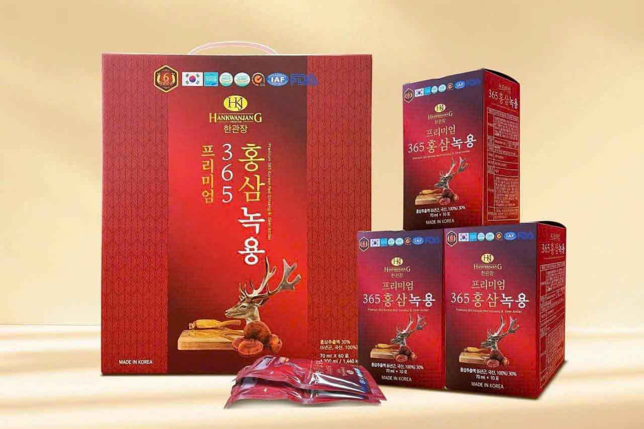 Nước hồng sâm linh chi nhung hươu 365