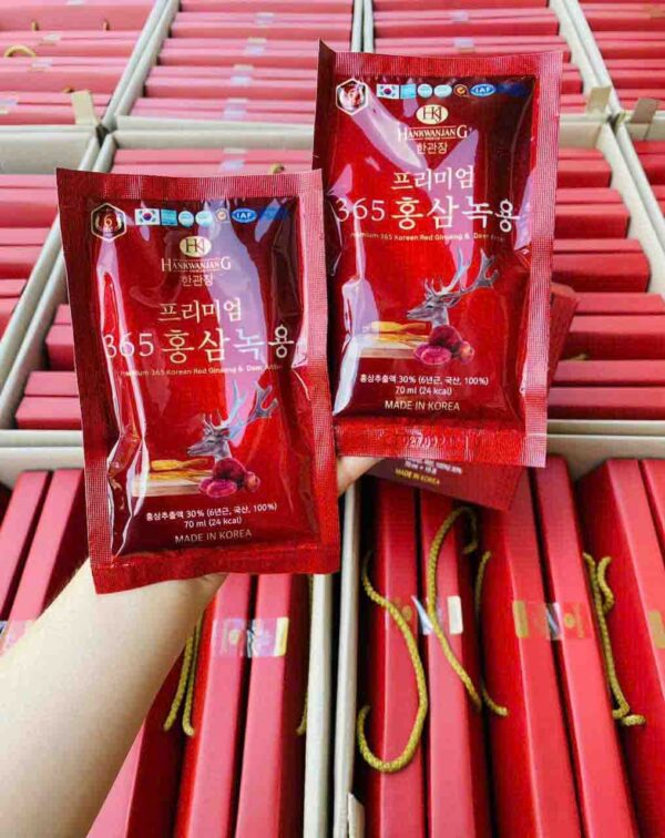 Nước Hồng Sâm Nhung Hươu Linh Chi Hàn Quốc 365 (60 gói) - Hình ảnh 3