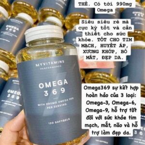 Viên uống Omega 3 6 9 Myvitamins 990mg 120 viê...