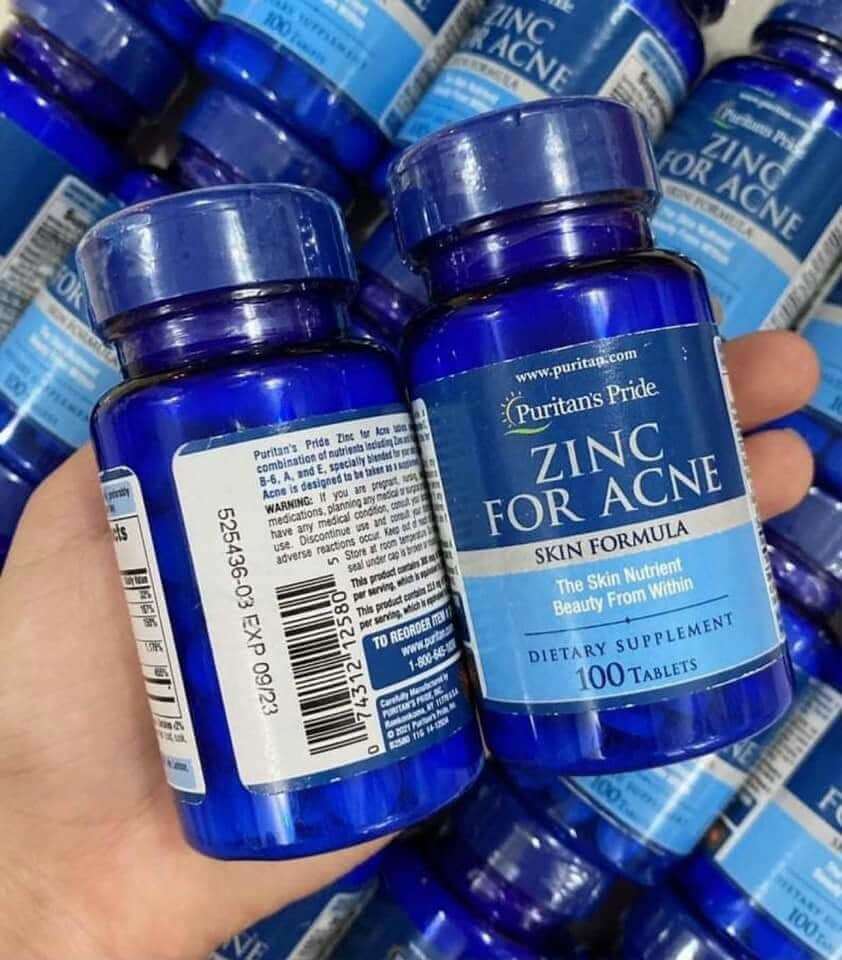 Viên uống kẽm trị mụn Puritan's Pride Premium Zinc For Acne có tốt không? 
