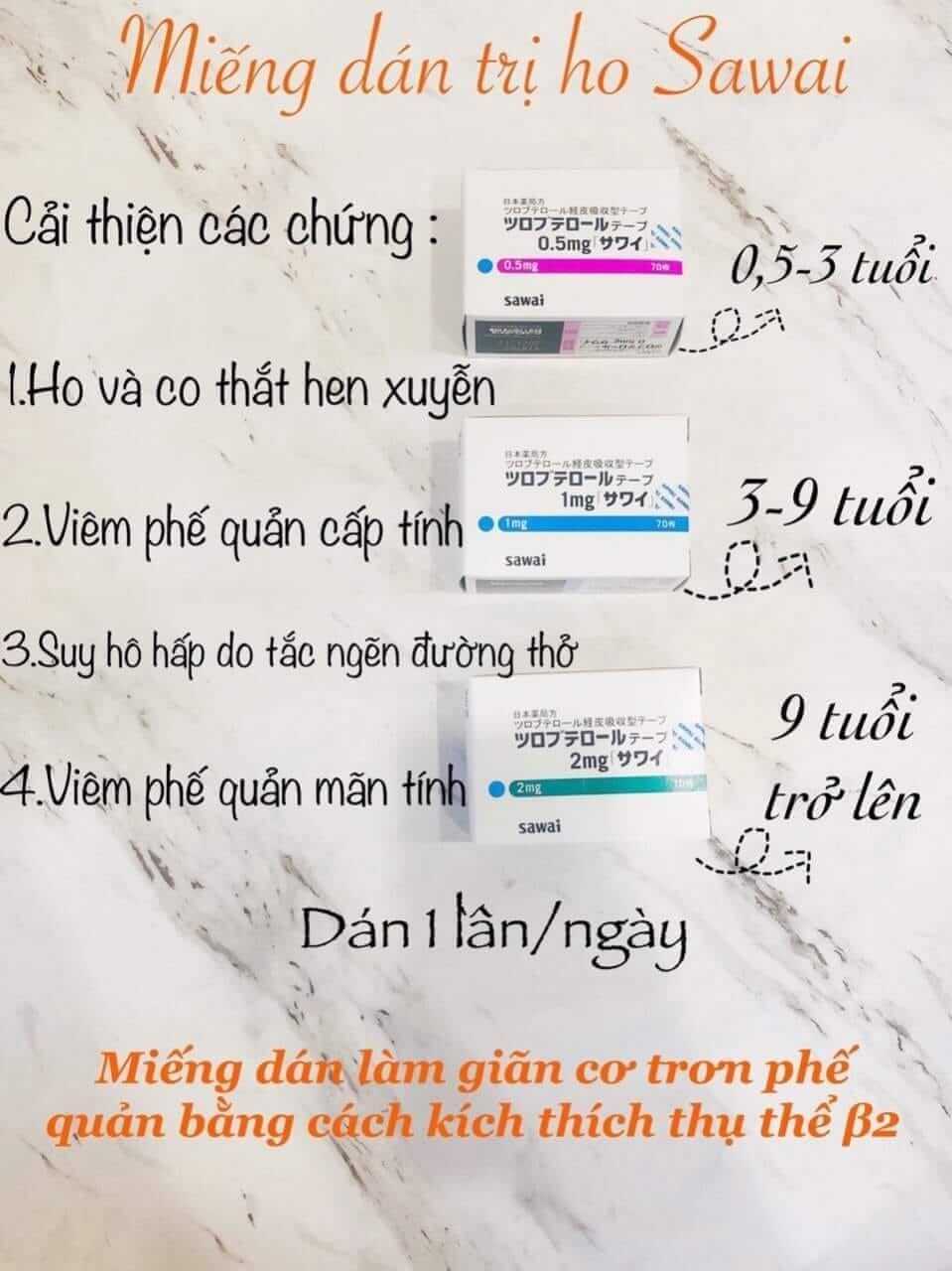 Miếng dán ho cho bé có mấy loại?