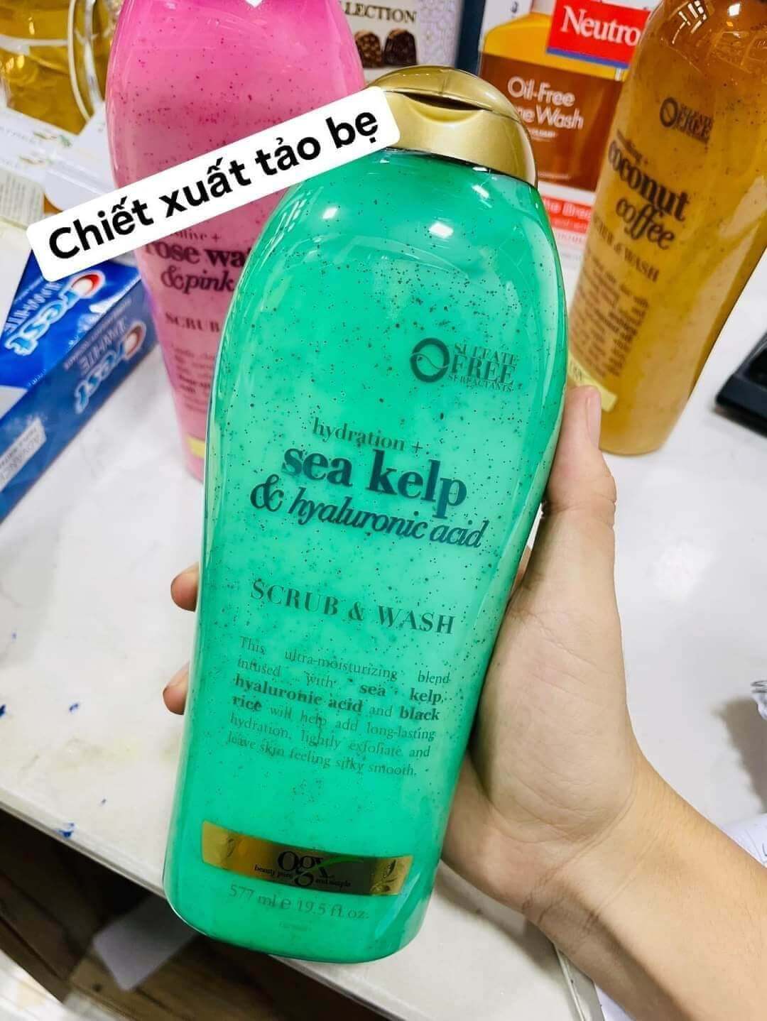 Sea Kelp & Hyaluronic Acid: có công dụng tăng khả năng bổ sung nước và độ ẩm cho da với tảo bẹ biển và HA.