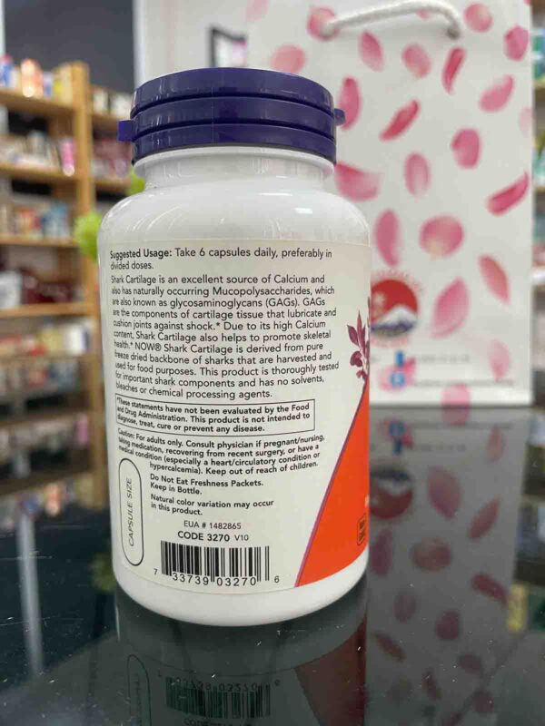 Viên uống sụn cá Shark Cartilage Now 100 viên - Hình ảnh 3