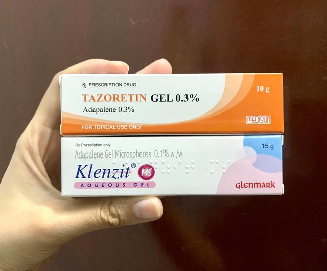 So sánh Tazoretin với Differin, Klezit Ms