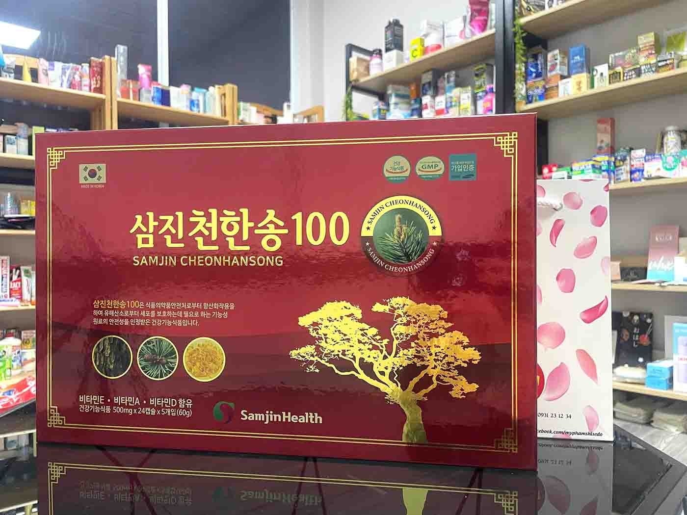 Tinh dầu thông đỏ Samjin Cheonhansong Hàn Quốc Chính Hãng 120 viên