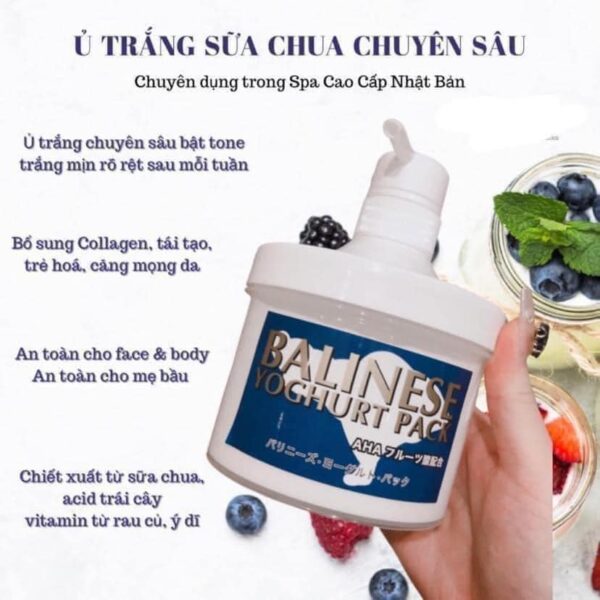 Ủ trắng sữa chua Balinese Yogurt Pack 500gr