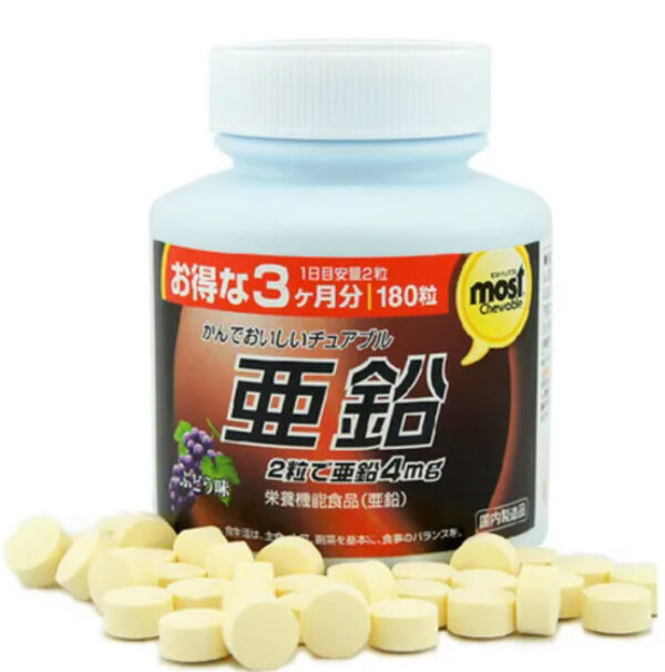 Viên nhai bổ sung Kẽm Orihiro vị nho 180 vi...