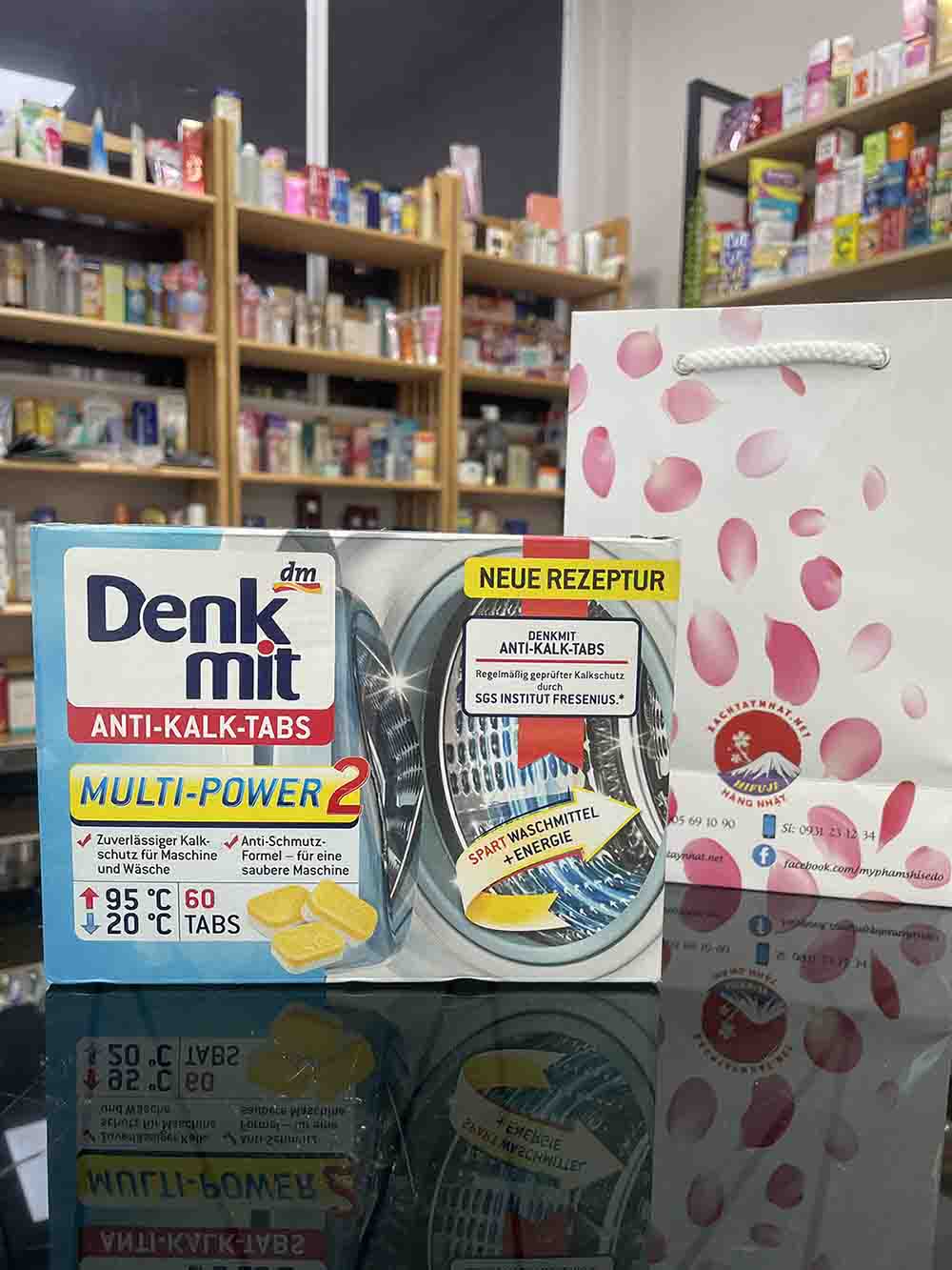 Viên tẩy máy giặt Denkmit Đức hộp 60 viên