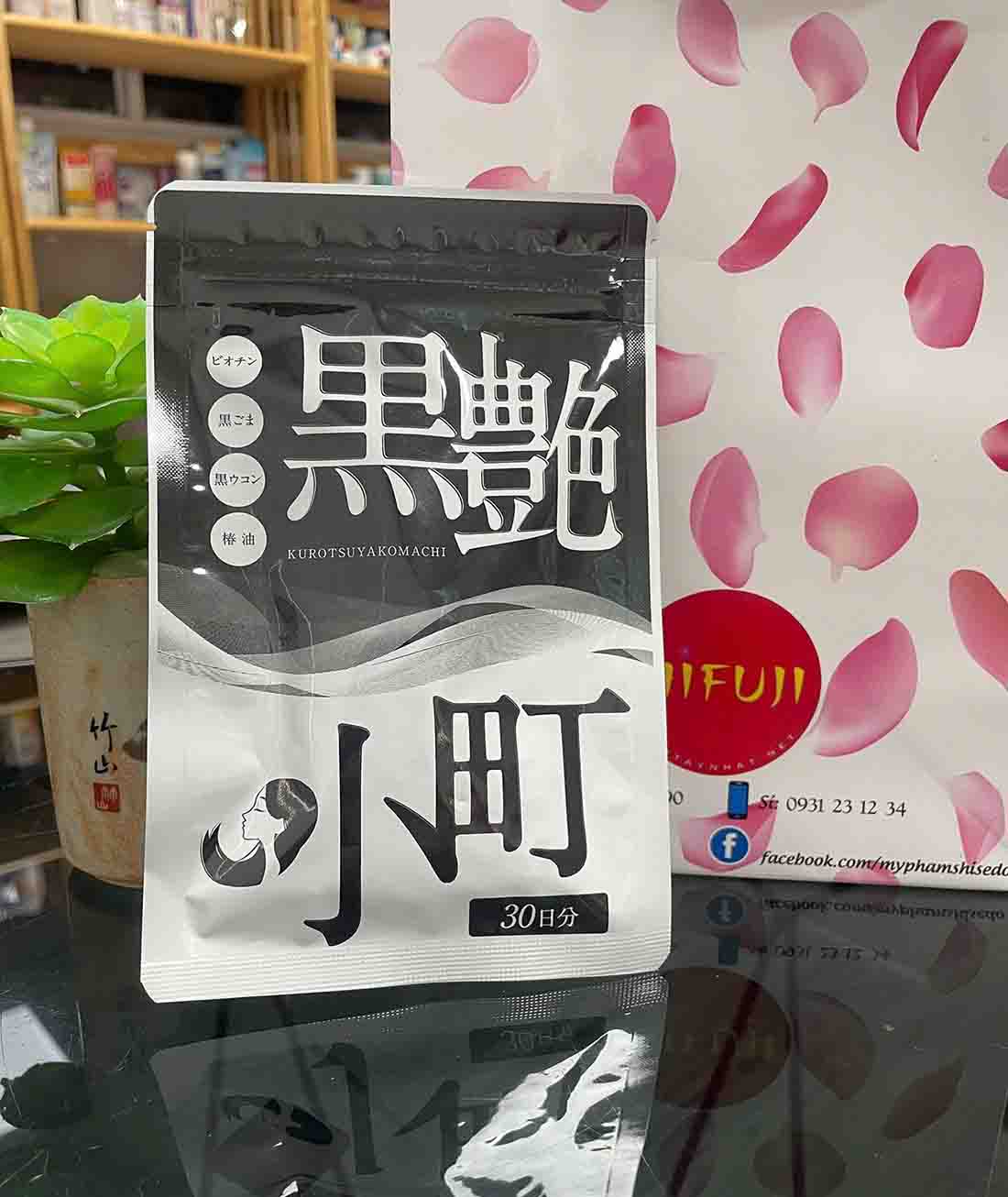 Viên uống đen tóc Kurotsuya Komachi Nhật Bản 60 viên