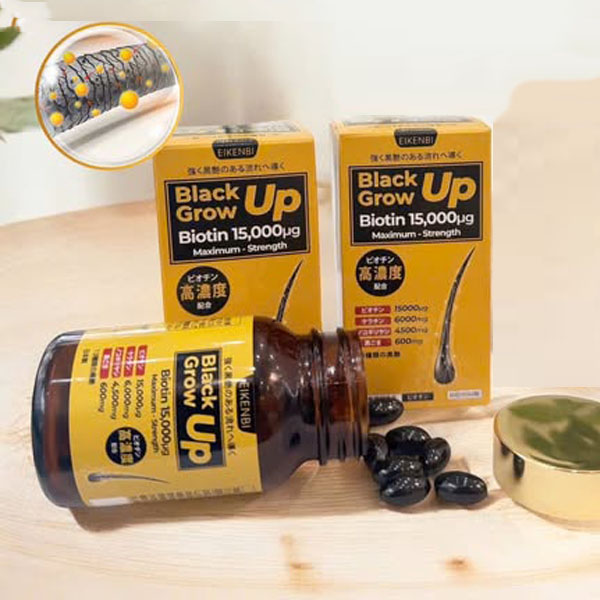 Viên uống mọc tóc Eikenbi Black Grow Up Biotin 15000 60 viên