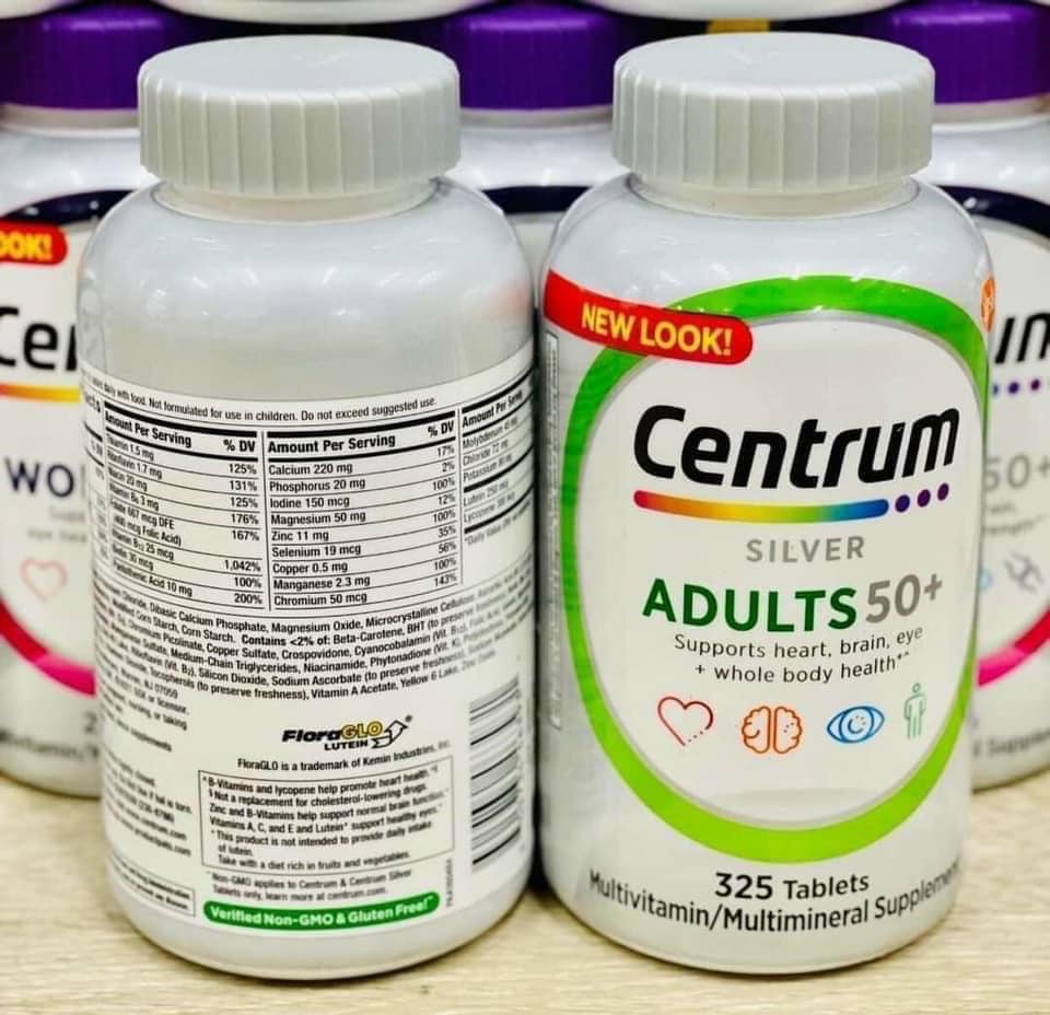 Công dụng của vitamin tổng hợp Centrum Silver Adults 50+ 325 viên 