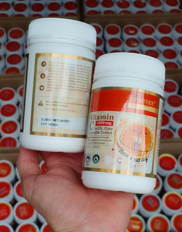 Viên nhai Vitatree Vitamin C 1000mg + ZinC 100 vi...