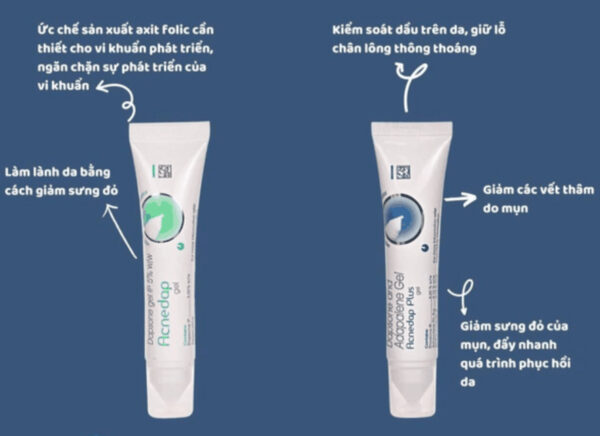 Gel giảm mụn Dapsone and Adapalene Acnedap Plu...